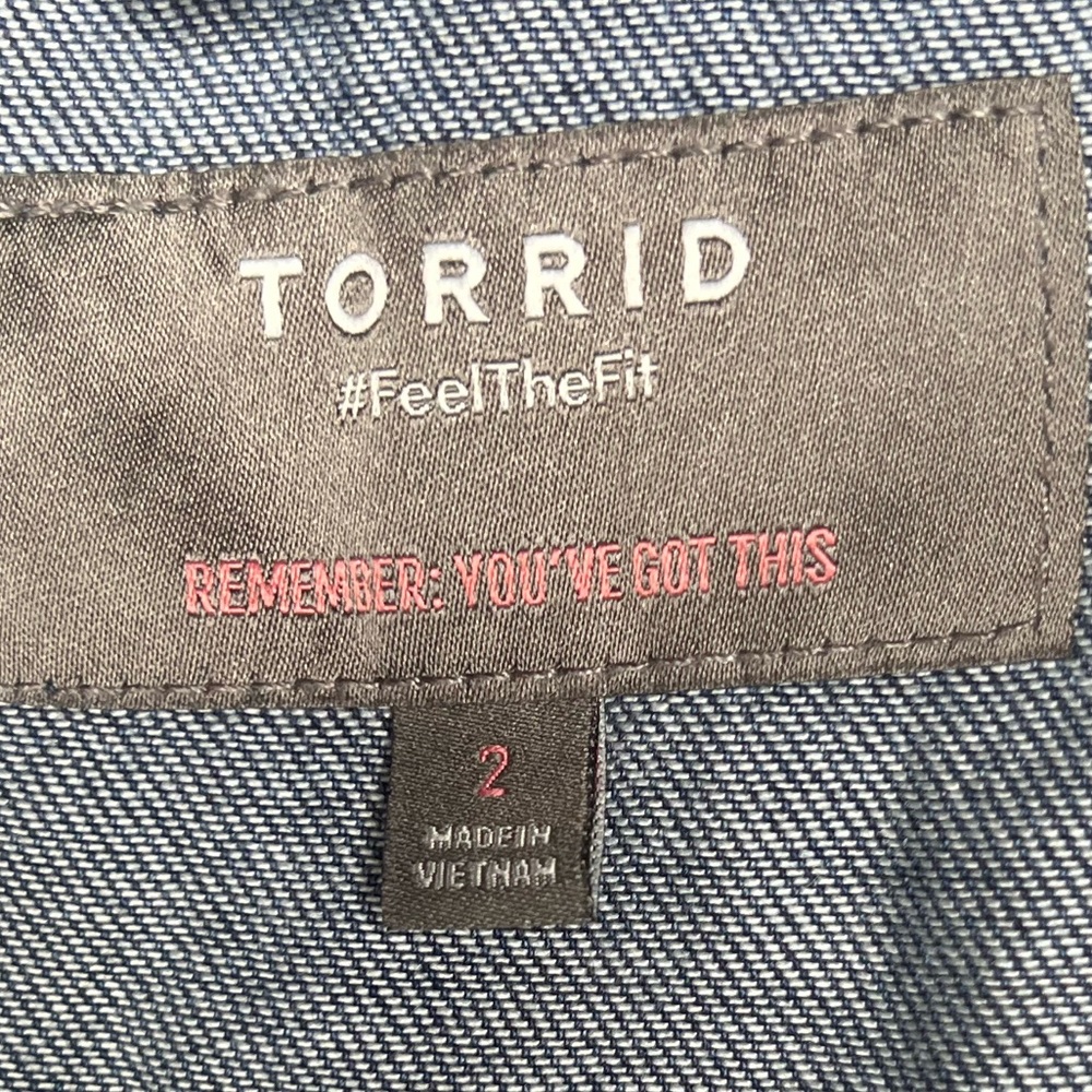 Torrid Blue Denim Jacket with‎ Tan Stitching - Picture 4 of 4